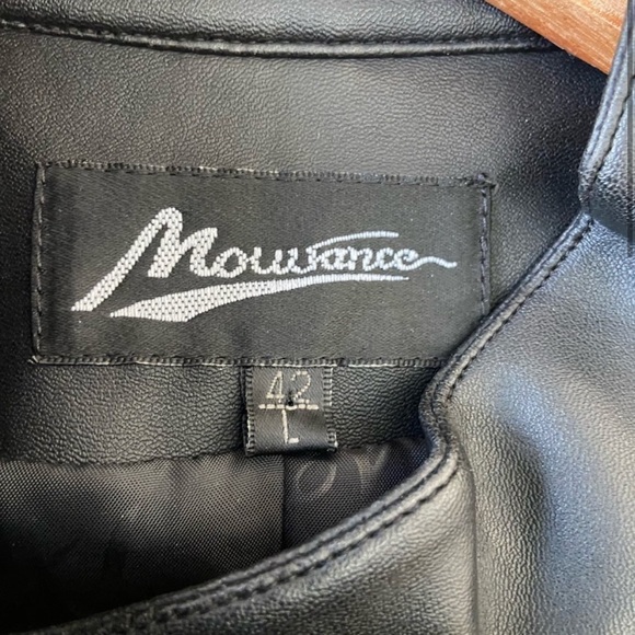 Mouvance vegan leather moto jacket black contemporary zip closure size 42 or L - Picture 5 of 15